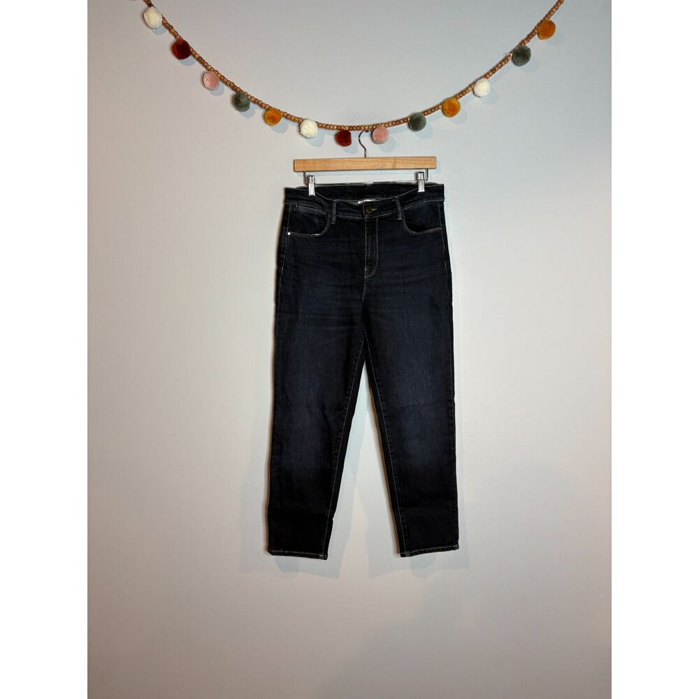 Wrap London dark wash tapered jeans